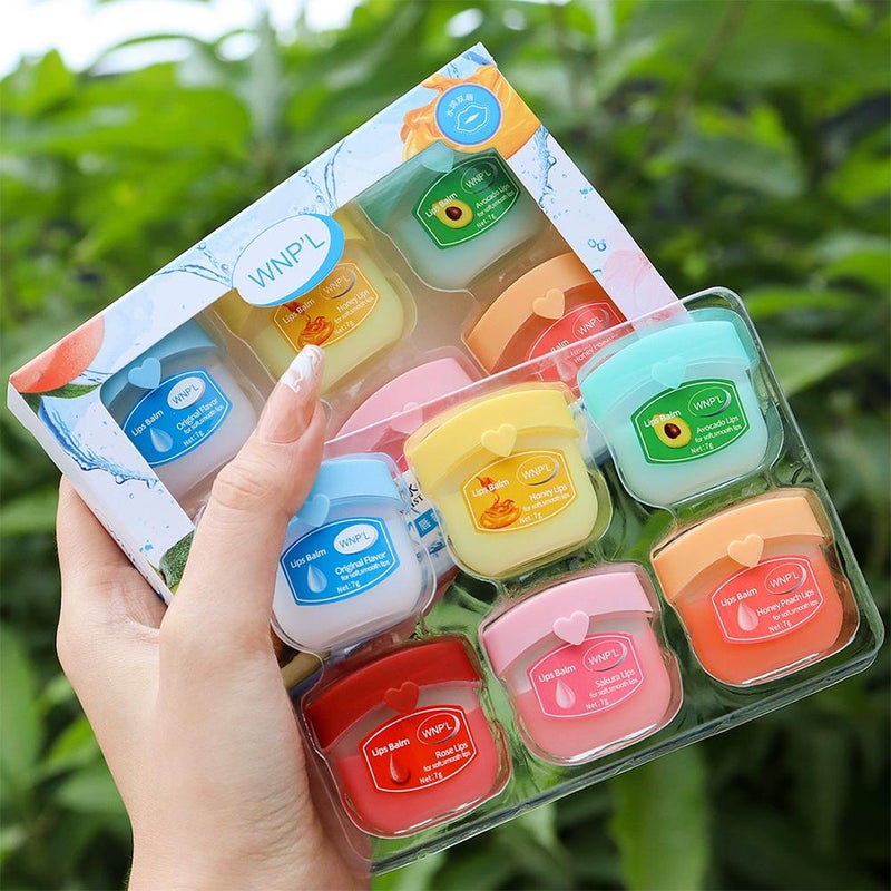 Vaseline lip balm set, moisturizing lip mask, lip care for lips, suitable for both men and women, reduces lip lines, lip oil and lip gloss